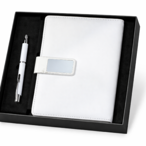 Executive 2-in-1 Business Gift Set - Professional White Notebook & Metal Pen Combo